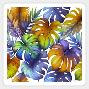Colorful Monstera Tropical Leaves Sticker
